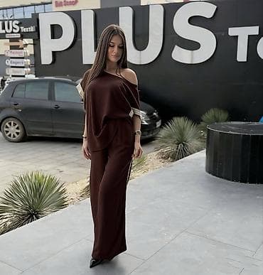 steznik za rame: Ženski komplet – bluza i pantalone širokog kroja - Dizajn: ležeran i — 6