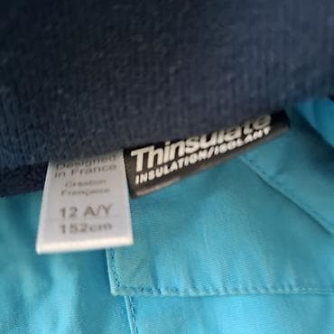 drvena kuhinja za decu: Dečija zimska jakna Okadi (Okaïdi), tirkizno-plava sa tamnoplavim — 6