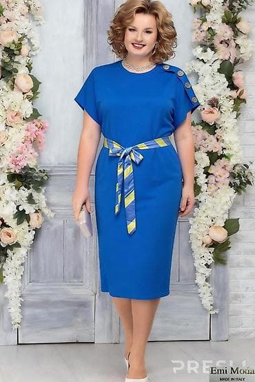 bourjois puder: Elegantna midi haljina Emi Moda (Made in Italy)gs - Kroj: pravo, midi — 2