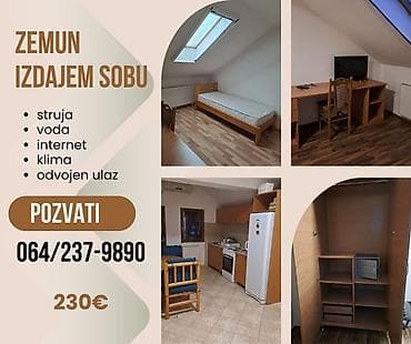 Zemun, Nova Galenika, izdajem sobu Izdajem sobu za studenta ili mlađu
