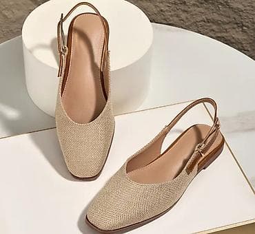 Ravne ženske slingback baletanke - Model: zatvoreno prednje stopalo