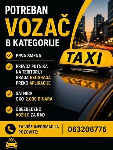 honorarni posao beograd: Potreban vozač B kategorije.
Kontakt: 063/206-776 — 1