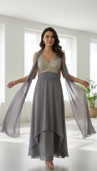 orden haljine: PS Fashion S (EU 36), bоја - Siva, Večernji, maturski, Kratkih rukava — 1