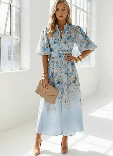 morgan haljina: ❤️Elegantna midi haljina sa cvetnim printom i remenom
S M L — 4