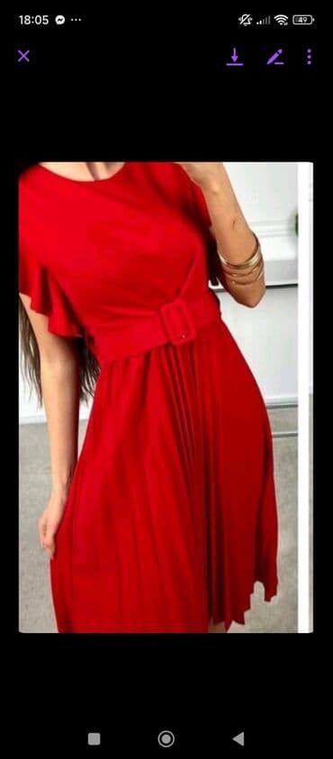 Women's Clothing: Adl L, color - Red, Cocktail, Short sleeves — 1