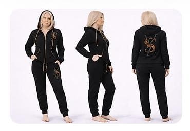 Ženski komplet trenerke – crna dukserica sa kapuljačom i donji deo - na lalafo.rs Ženski komplet trenerke – crna dukserica sa kapuljačom i donji deo -