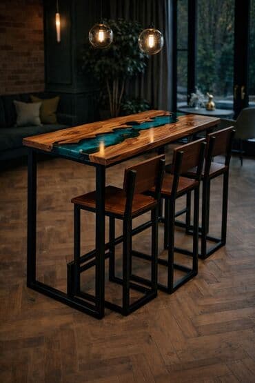 ormar puno drvo: Set visokog barskog nameštaja – metal/drvo - Komplet obuhvata: 1 — 5