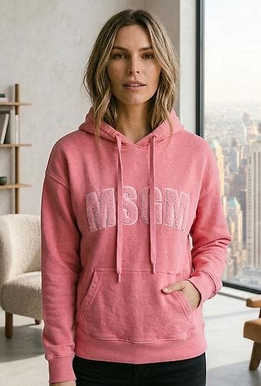 Ženska dukserica s kapuljačom MSGM - Boja: puder/roze - Veliki
