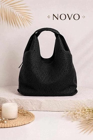 carpisa snizenje 2023: 🖤 ELEGANTNA CRNA HOBO TORBA SA PERFORIRANIM RADOM 🖤 Moderna — 1