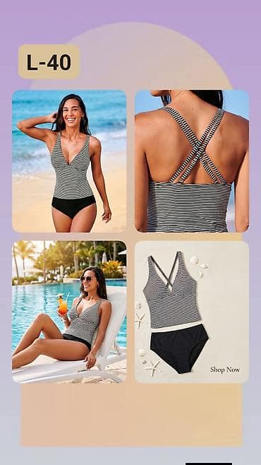 dr luigi kozne papuce cena: Ženski dvodelni kupaći kostim, model L-40. - Dizajn: pruge u gornjem — 1