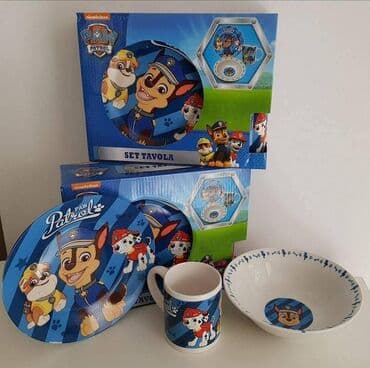 podesivi kos za decu: Patrolne Sape Trodelni Set NOVO Paw Patrol Set Cinija, Tanjir i Solja — 3