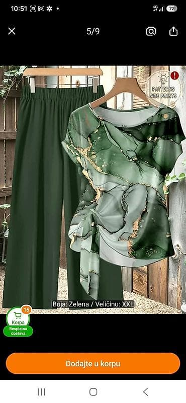 avon popusti za avon dame: Damski komplet – pantalone i bluza, boja: zelena, veličina: XXL. - — 1