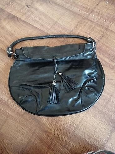 trussardi kaisevi: Elegantna crna ženska torba – ramena/poštarska torba - Materijal — 1