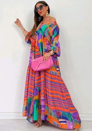 haljine dugacke: One size, color - Multicolored, Oversize, Short sleeves — 2