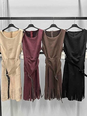 helanke l: Ženska haljina bez rukava sa resama i pojasom - Kroj: uska silueta do — 3