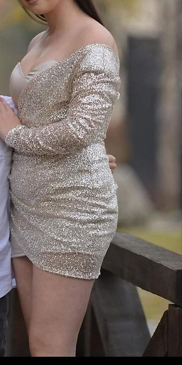 asus haljine: Elegantna mini haljina sa šljokicama - Model: uska, kratka mini — 2