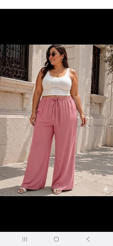 casio beograd: Pantalone siroke sa elasticnim pojasem i uckurom za — 5