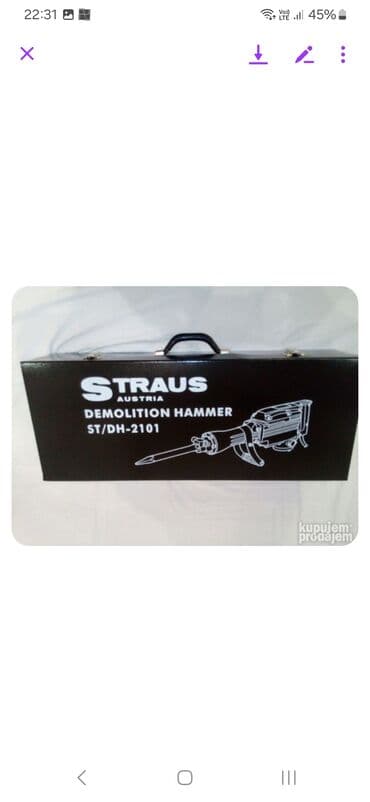 masina za secenje cigle: Straus 2100V SDS-Pikamer za rušenje Model : ST/DH-2101 Neprevaziđena — 5
