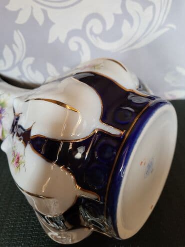 swarovski kristal cena: Vaza Cluj Napoca porcelan,kobalt rucno oslikana iz 70ih. Vaza je — 14