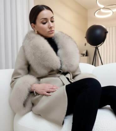 bunde od polarne lisice: M, Vuna, bоја - Bež — 1