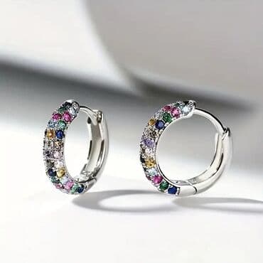 mokasine muske: Hoop earrings, Material: Cubic zirconia — 2