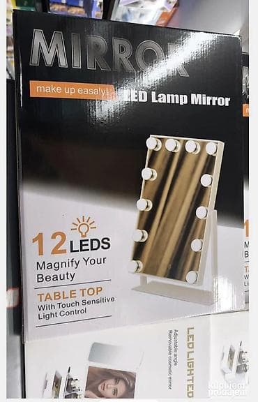 aparat za varenje 4 u 1: Ovo čvrsto stono ogledalo ima beli metalni okvir, 12 LED svetala sa 3 — 2