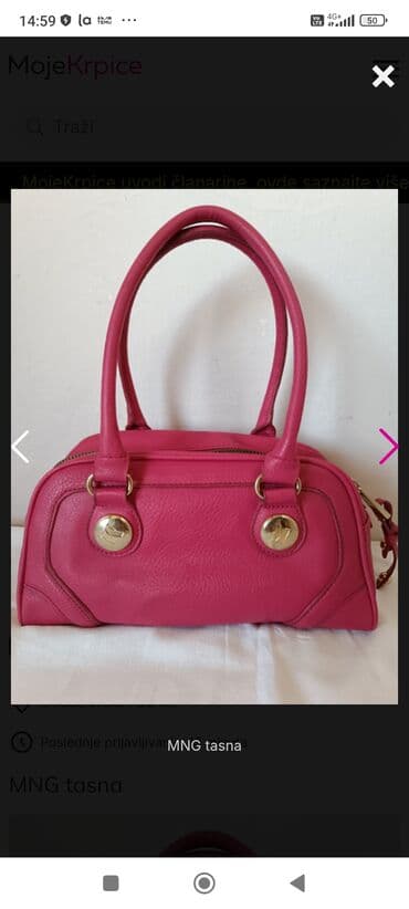 silikonske narukvice za satove: Torba za rame, Mango, Materijal: Koža — 2