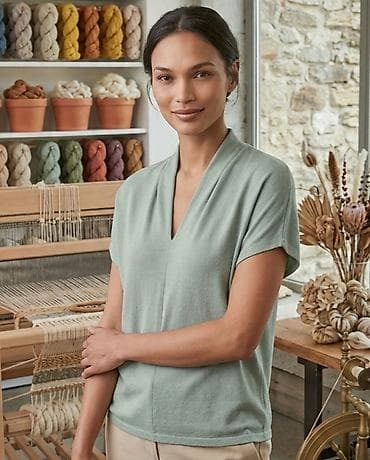 Ženska majica sa kratkim rukavima – svetlozelena - Kroj: opušten