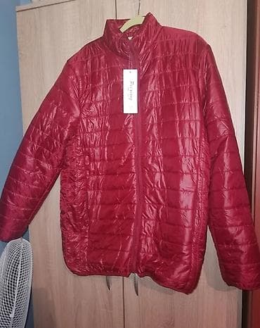 palm angels jakna: Ženska lagana puf jakna – bordo/crvena, SA ETIKETOM - Kroj: ravna — 3