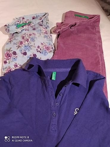 komplet pantalone i sako: Benetton pantalone somot X2 kom i majica dug rukav sve sa — 4