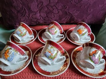 Antikviteti: Servis za kafu,nov,Fena porcelan nemacki 70te. Servis za 6 osoba — 9