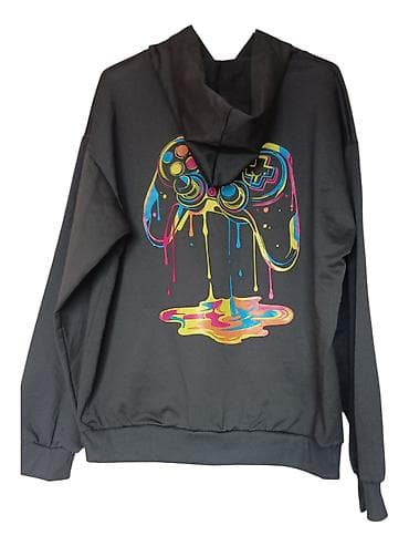 Coats and trench coats: Crna uniseks dukserica sa kapuljačom i kengur džepom. - Boja: crna — 4