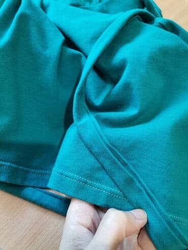 srebrni pojas za haljine: Zelena haljina L/XL. Pamučna haljina, prijatna za nošenje. Bez tragova — 5