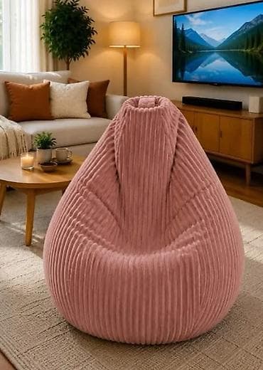 lazy bag za plažu: Udobna vreća za sedenje izrađena od rebrastog pliš materijala — 1