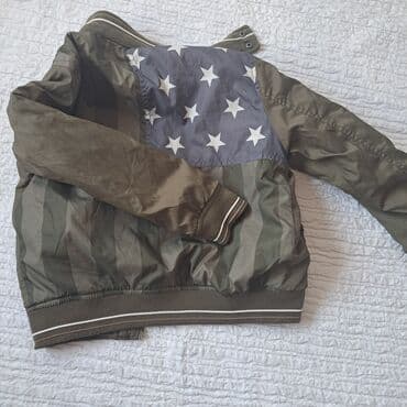 Kids' Clothes: Dečja jakna – bomber stil - Boja: maslinasto zelena sa dva lica - — 4