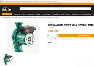 stalaže za alat: *** AKCIJA *** #2055 Kvalitetna cirkulaciona pumpa WILO StarRS25/4 — 2
