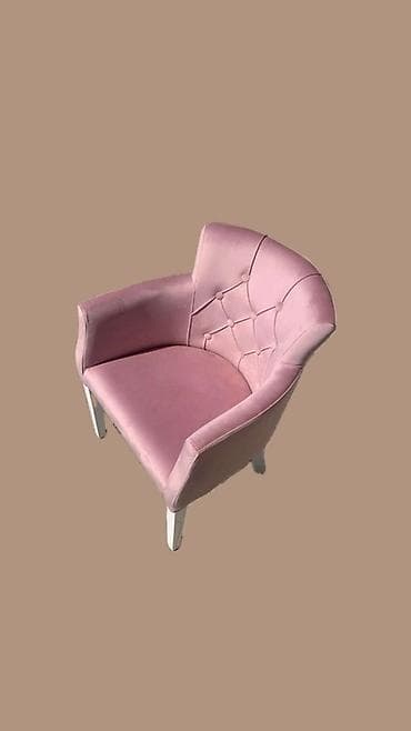daske za sto: Elegantna tapacirana fotelja u puder roze boji - Materijal: meka — 1
