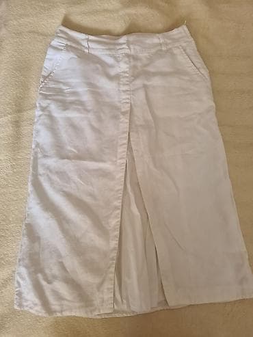 deichmann sandale platforma: H&M suknja – bela, midi dužina. - Model sa prednjim — 1