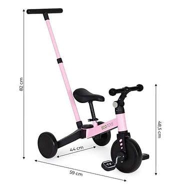 guralica za blizance: ECOTOYS Tricikl 2u1 – roze (YM-BT-6PUSHPINK-250) Višenamenski dečiji — 5