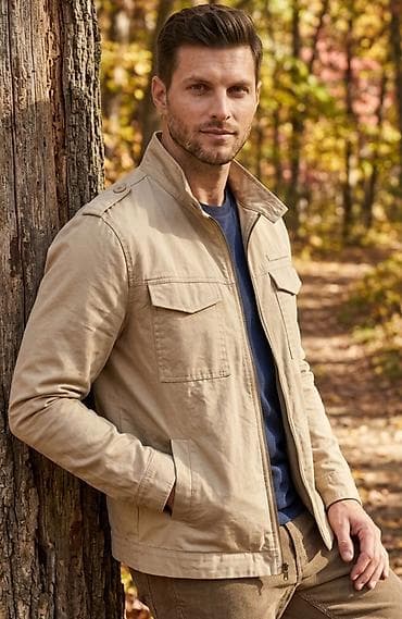 wellensteyn jakne muske: Muška casual jakna – bež - Materijal: pamučni keper sa blagim — 1