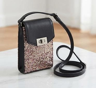 sat chanel: Mini torba preko ramena sa šljokicama - Model: kompaktna crossbody — 1