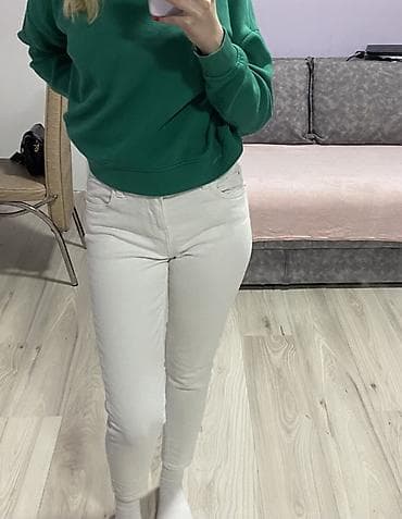 ZARA ženske farmerke – model Skinny/Ankle - Boja: bela (off‑white) -