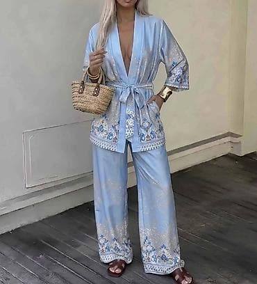 kombinezoni od satena: Komplet – kimono i široke pantalone od satena. - Gornji deo: kimono — 2