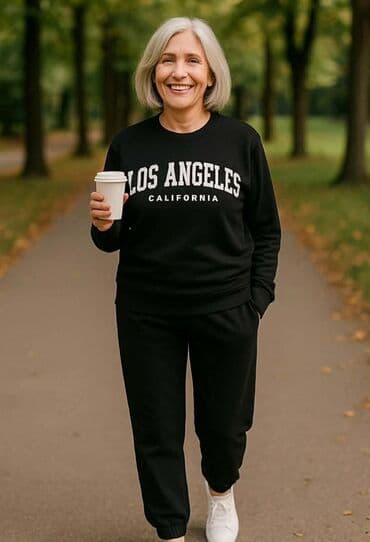 💥Ženski komplet trenerke – crna dukserica i donji deo ✅Pamuk xs s m l