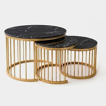 stilska vitrina: 🪑✨ Set modernih stolića MILANO – 3 komada – imitacija mermera ➡💰 — 3