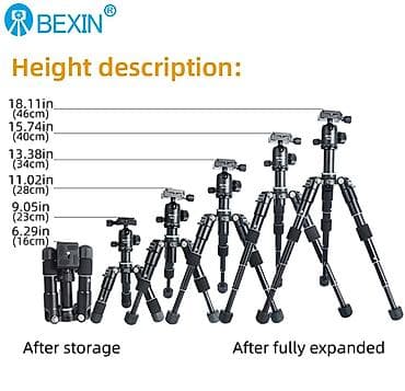 plastation 3: BEXIN aluminijumski tripod sa kuglastom glavom - Stabilan i čvrst — 7
