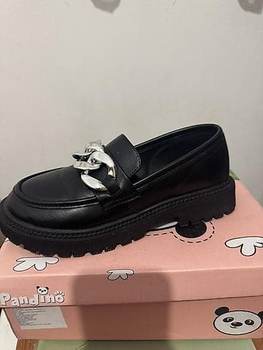 labrador obuca novi sad: Pandino crne mokasine sa masivnim lancem - Model: AT-B329-1 - Boja — 2
