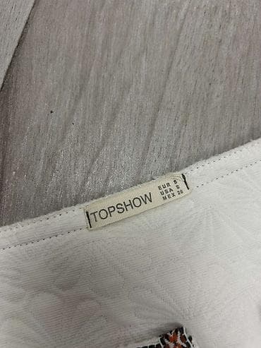 Ženska odeća: Belo žensko kimono/sako bez kopčanja brenda TOPSHOW, veličina S (EUR — 2