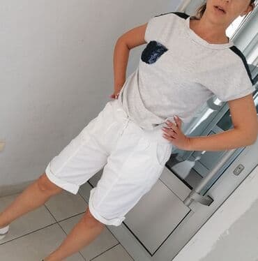 dsquared2 bermude: L (EU 40), Twill, color - White — 2