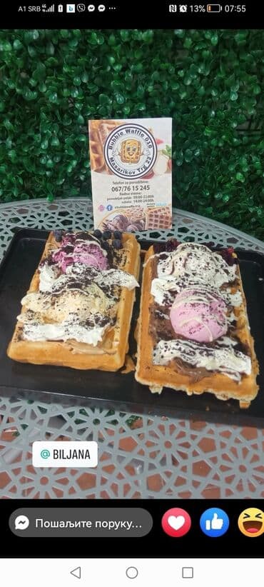 staklene cinije za voce: Beližava poslastičarnica nudi bogato dekorisane vafle i bubble waffle — 6